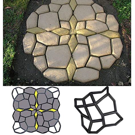 Walk Path Maker, Pathmate Stone Mold Paving Pavement Concrete Molds Stepping Stone Paver Walk Way Cement Molds for Patio, Lawn & Garden (2 packs 13 x 13 x 1. . Cement paver molds